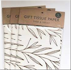 Christmas Leaf (Bronze on White) Tissue Paper (Pack)